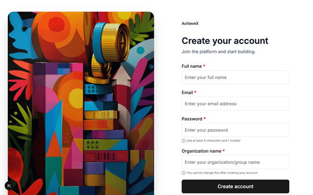 Sign up form